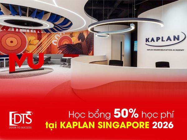 Học bổng 50% học phí tại Học viện Kaplan Singapore 2026